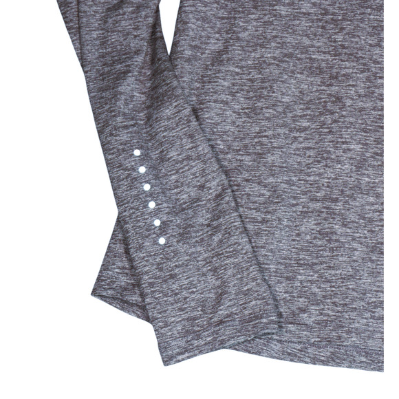 Nike Performance Shirt Womens Medium Heathered Gray Thumbholes 1/4 Zip Active - Picture 3 of 12